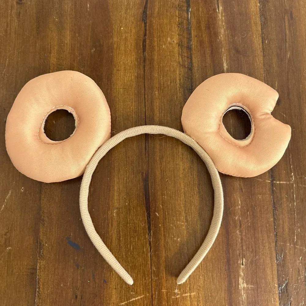 Plush Donut Mouse Ears Tan Headband Sprinkles White Brown Multicolor Youth